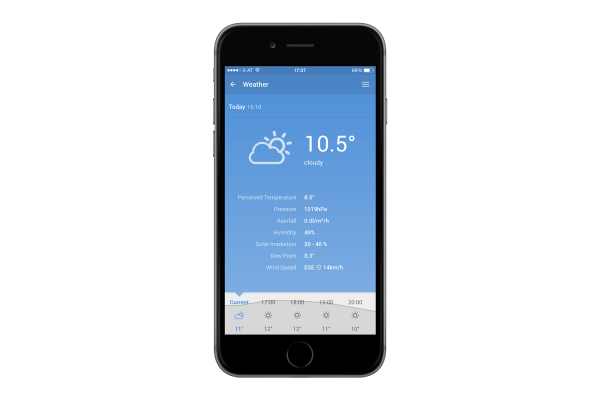 loxone smart home app weather service